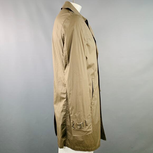 JOHN VARVATOS STAR USA Size L Tan Cotton Double Breasted Trenchcoat - Picture 2 of 7